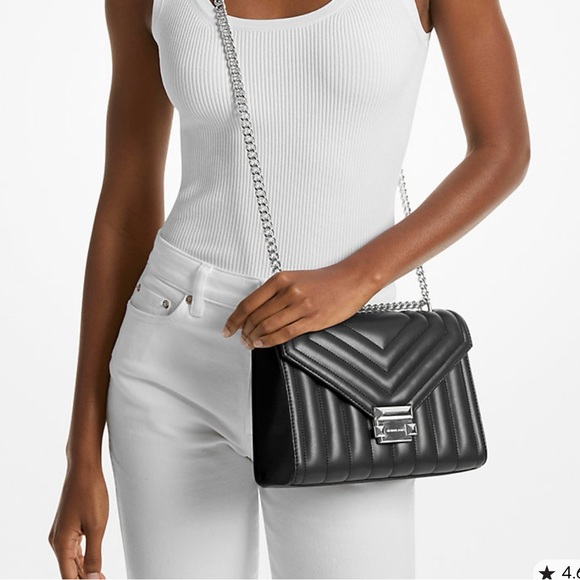 Michael Kors Black Chevron Shoulder Bag - Picture 2 of 5